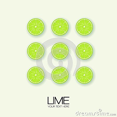 Vector lime slice green illustration lemon isolated half fruit lime. Fresh green cut citrus icon. Isolated Collection Lime LogoÑŽ Vector Illustration